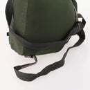 PRADA Backpack Nylon Khaki Silver Auth ARZ774-8