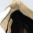 FENDI Mamma Baguette Schoudertas Suède Beige Goud Auth ARZ775-21