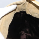 FENDI Mamma Baguette Schoudertas Suède Beige Goud Auth ARZ775-22