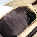 FENDI Mamma Baguette Schoudertas Suède Beige Goud Auth ARZ775-12