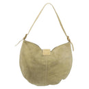 FENDI Mamma Baguette Schoudertas Suède Beige Goud Auth ARZ775-2