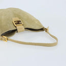 FENDI Mamma Baguette Schoudertas Suède Beige Goud Auth ARZ775-7