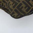 FENDI Zucca Canvas Shoulder Bag Brown Black Auth ARZ776-14