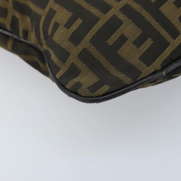 FENDI Zucca Canvas Shoulder Bag Brown Black Auth ARZ776
