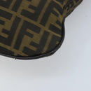 FENDI Zucca Canvas Shoulder Bag Brown Black Auth ARZ776-15