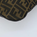 FENDI Zucca Canvas Shoulder Bag Brown Black Auth ARZ776-16