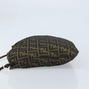 FENDI Zucca Canvas Shoulder Bag Brown Black Auth ARZ776-4