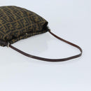 FENDI Zucca Canvas Shoulder Bag Brown Black Auth ARZ776-7