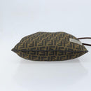 FENDI Zucca Canvas Shoulder Bag Brown Black Auth ARZ776-5