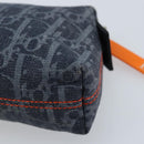 Christian Dior Trotter Canvas Pouch Navy Silver Auth ARZ782A-15