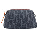 Christian Dior Trotter Canvas Pouch Navy Silver Auth ARZ782A-13