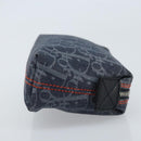 Christian Dior Trotter Canvas Pouch Navy Silver Auth ARZ782A-3