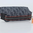 Christian Dior Trotter Canvas Pouch Navy Silver Auth ARZ782A-5