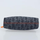 Christian Dior Trotter Canvas Pouch Navy Silver Auth ARZ782A-6