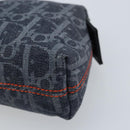 Christian Dior Trotter Canvas Pouch Navy Silver Auth ARZ782A-7