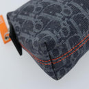 Christian Dior Trotter Canvas Pouch Navy Silver Auth ARZ782A-14