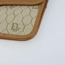 Christian Dior Honeycomb Canvas Shoulder Bag PVC Beige Gold Auth ARZ784-9