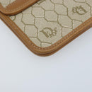 Christian Dior Honeycomb Canvas Shoulder Bag PVC Beige Gold Auth ARZ784-14