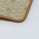 Christian Dior Honeycomb Canvas Shoulder Bag PVC Beige Gold Auth ARZ784-16