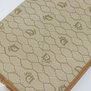 Christian Dior Honeycomb Canvas Shoulder Bag PVC Beige Gold Auth ARZ784-10