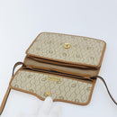 Christian Dior Honeycomb Canvas Shoulder Bag PVC Beige Gold Auth ARZ784-11
