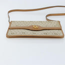 Christian Dior Honeycomb Canvas Shoulder Bag PVC Beige Gold Auth ARZ784-5