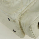 CHANEL Cambon Line Matelasse Hand Bag Leather White Silver CC Auth ARZ785SAM-17