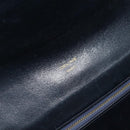 CELINE C Sulky Horse Carriage Shoulder Bag Canvas Navy Gold Auth ARZ786-19