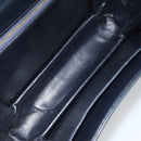 CELINE C Sulky Horse Carriage Shoulder Bag Canvas Navy Gold Auth ARZ786-11