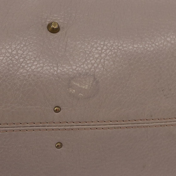 Chloe Paddington Hand Bag Leather Gray Gold Silver Auth ARZ787V