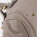 Chloe Paddington Hand Bag Leather Gray Gold Silver Auth ARZ787V-9