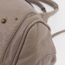 Chloe Paddington Hand Bag Leather Gray Gold Silver Auth ARZ787V-15