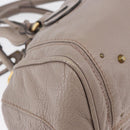 Chloe Paddington Hand Bag Leather Gray Gold Silver Auth ARZ787V-16