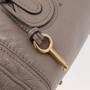Chloe Paddington Hand Bag Leather Gray Gold Silver Auth ARZ787V-18