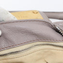 Chloe Paddington Hand Bag Leather Gray Gold Silver Auth ARZ787V-23