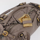 Chloe Paddington Hand Bag Leather Gray Gold Silver Auth ARZ787V-7