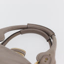 Chloe Paddington Hand Bag Leather Gray Gold Silver Auth ARZ787V-14