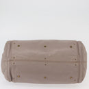 Chloe Paddington Hand Bag Leather Gray Gold Silver Auth ARZ787V-5
