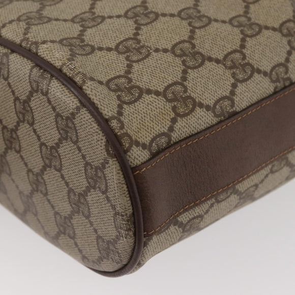 GUCCI GG Supreme Umhängetasche PVC Beige Gold Auth ARZ789