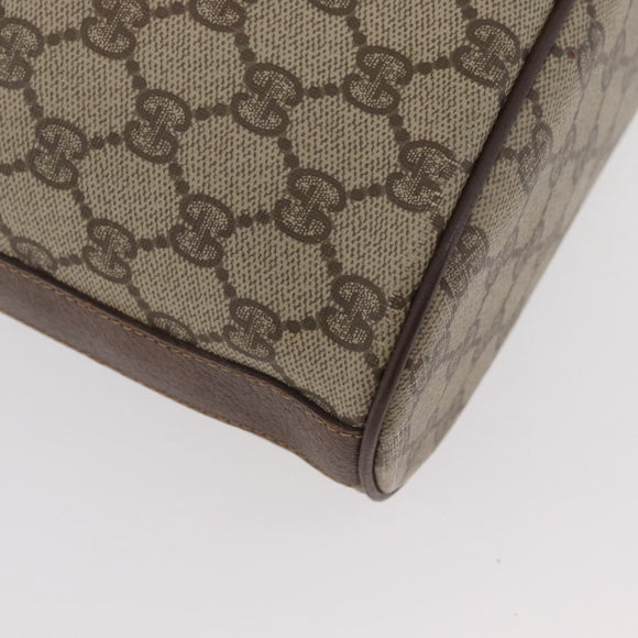 GUCCI GG Supreme Umhängetasche PVC Beige Gold Auth ARZ789