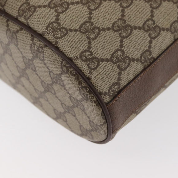 GUCCI GG Supreme Umhängetasche PVC Beige Gold Auth ARZ789