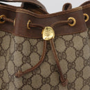 GUCCI GG Supreme Shoulder Bag PVC Beige Gold Auth ARZ789-14