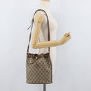 GUCCI GG Supreme Shoulder Bag PVC Beige Gold Auth ARZ789-22