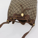 GUCCI GG Supreme Shoulder Bag PVC Beige Gold Auth ARZ789-6