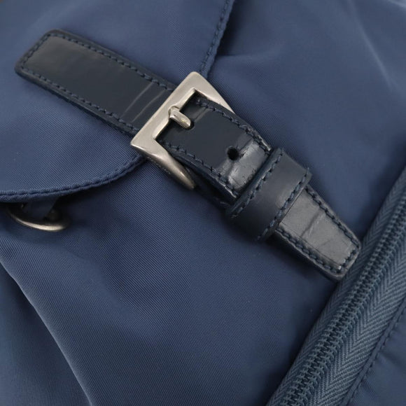 PRADA Backpack Nylon Light Blue Silver Auth ARZ796