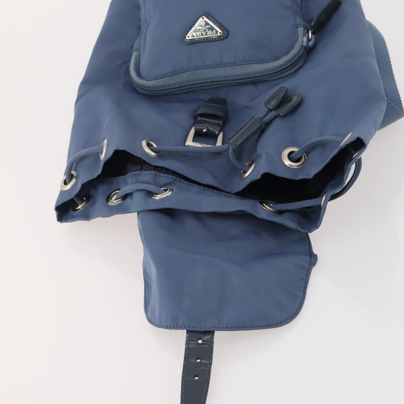 PRADA Backpack Nylon Light Blue Silver Auth ARZ796