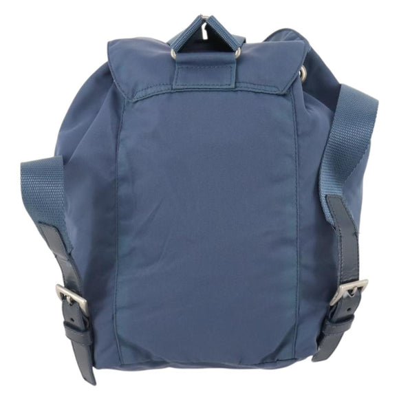 PRADA Backpack Nylon Light Blue Silver Auth ARZ796