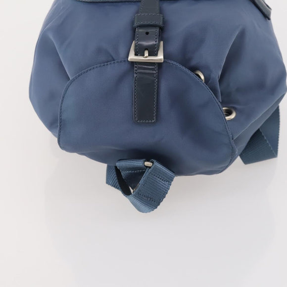 PRADA Backpack Nylon Light Blue Silver Auth ARZ796