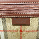 Burberrys Nova Check Boston Bag PVC 2way Beige Gold Auth ARZ799-21