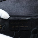 Salvatore Ferragamo Vala Shoulder Bag Satin Black Gold Auth ARZ811-11